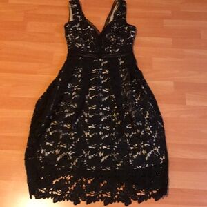 Black crochet overlay Romeo & Juliet couture medium dress whimsygoth